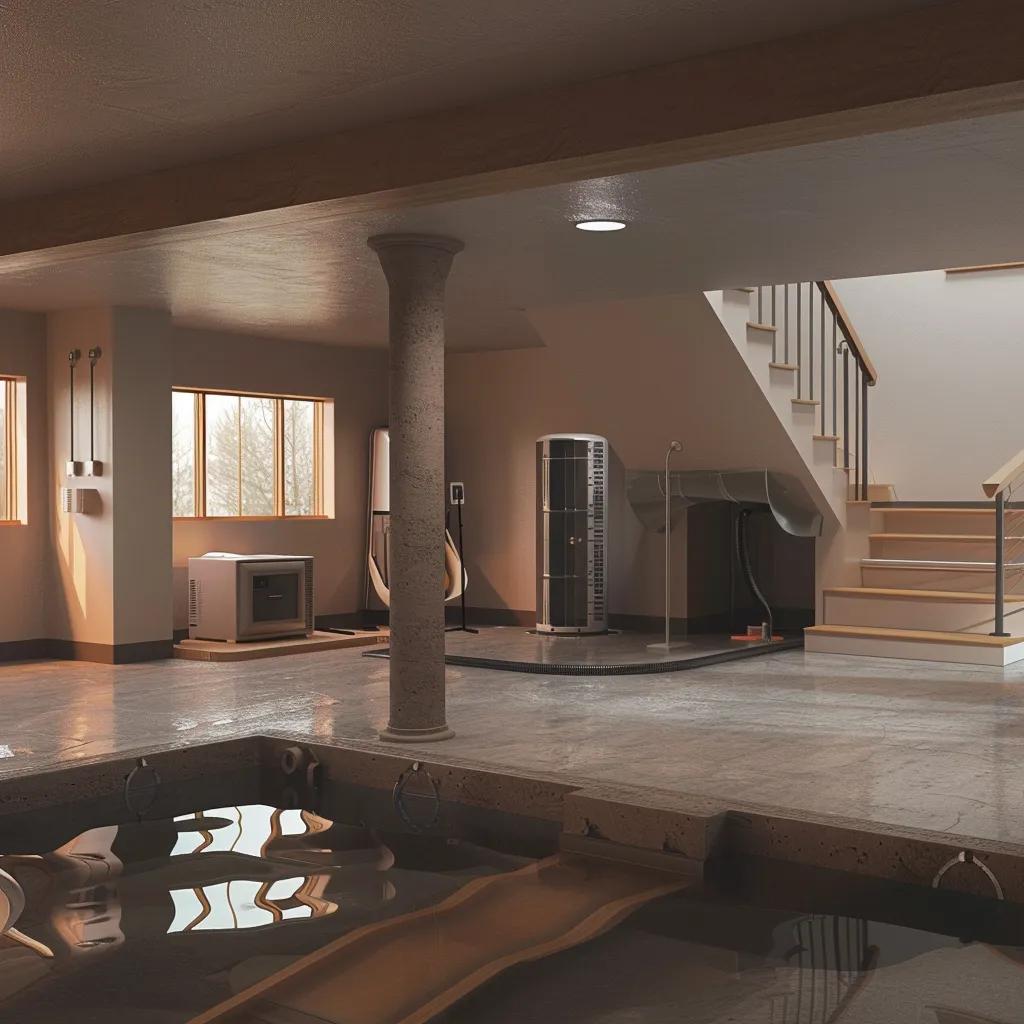 Effective and affordable waterproofing strategies for Springfield homeowners, showing a dry, secure basement